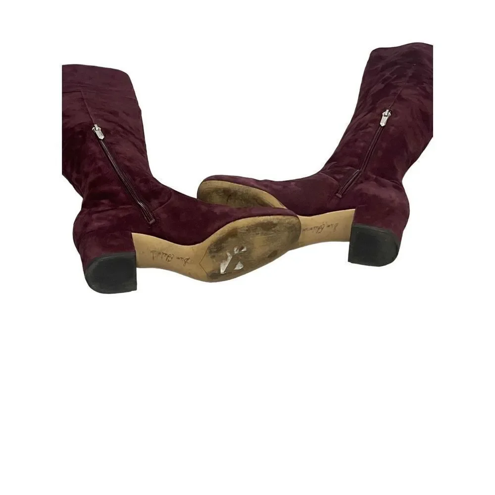 Sam Edelman Elina Burgundy Suede Leather Over the Knee Boots Women’s Size 5